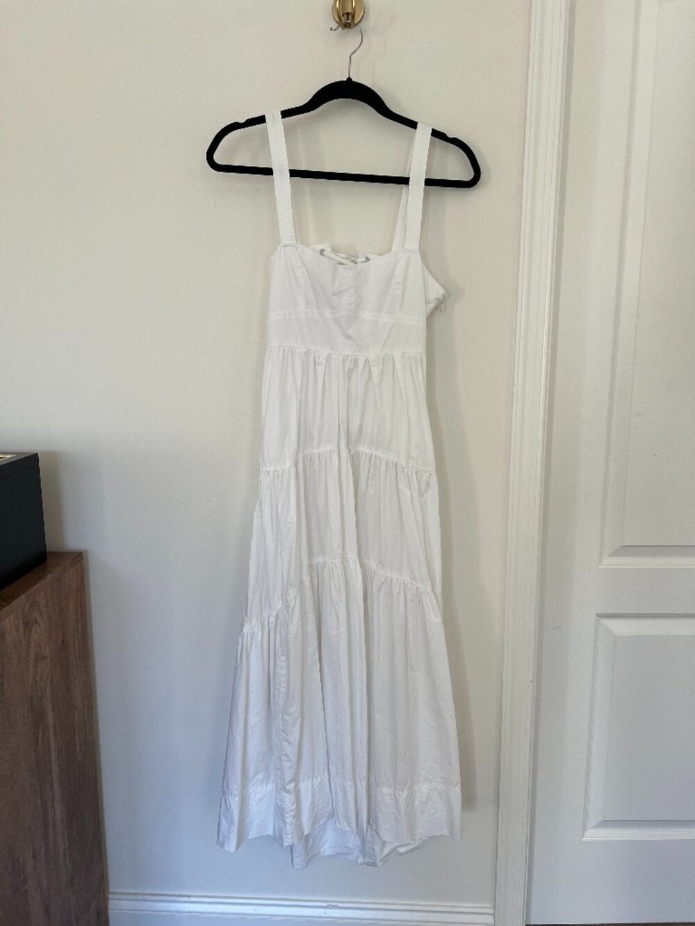 A.L.C. "Lily" Tiered White Cotton Cutout Midi Dress 4